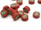 30 Christmas Tree Polymer Clay Green and Red Holiday Coin Beads